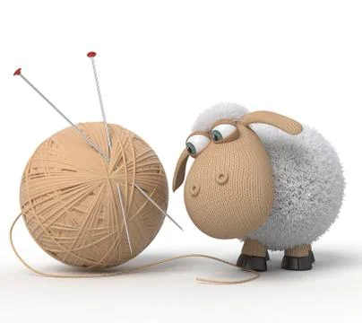 3d ridiculous sheep Stock Illustration