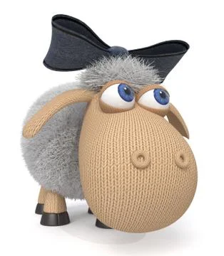 3d ridiculous sheep Stock Illustration