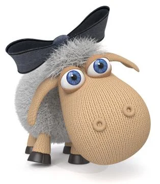 3d ridiculous sheep Stock Illustration