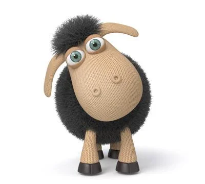 3d ridiculous sheep. Stock Illustration