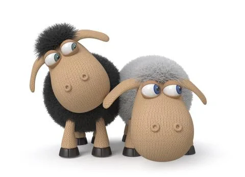 3d ridiculous sheep Stock Illustration