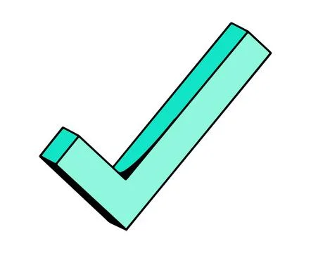 3d right tick vector Stock Illustration