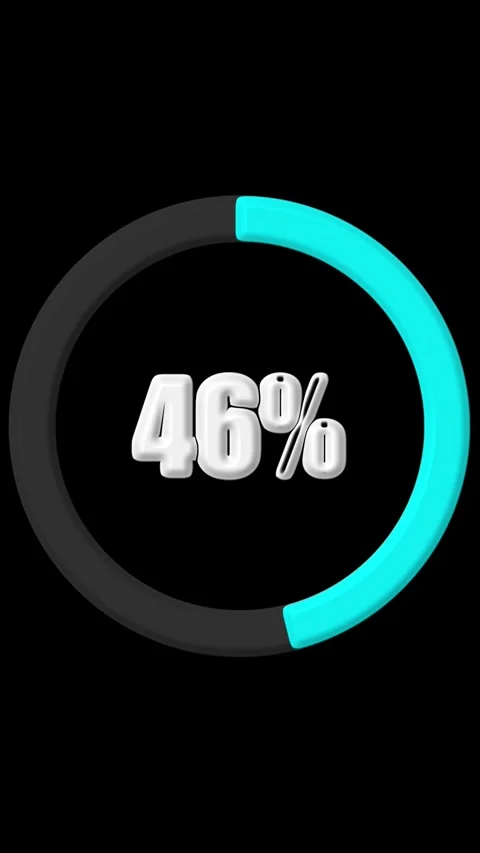 3D ring with 23 percent progress and cyan segment. Animated progress indica.. Видео 344861452