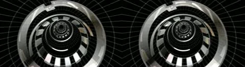 3D Ring Tunnel Stereo 3D 库存影片 10589089