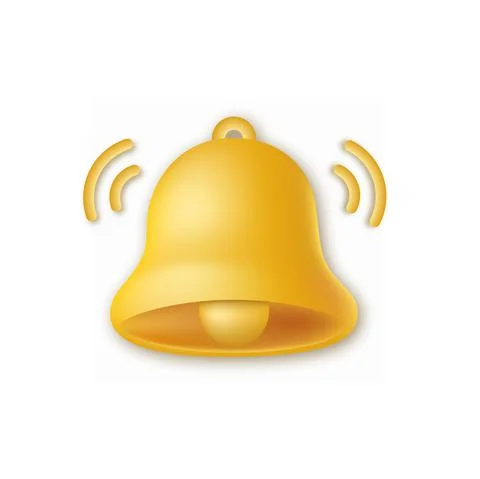 3d ringing bell icon. Reslistic vector Illustrazione stock