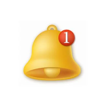 3d ringing bell icon. Reslistic vector Stock Illustration