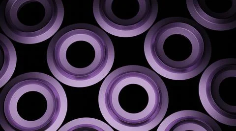 3D rings with hypnotic effect. Design. 3D nuts pulsing and hypnotizing on black Stock Illustration