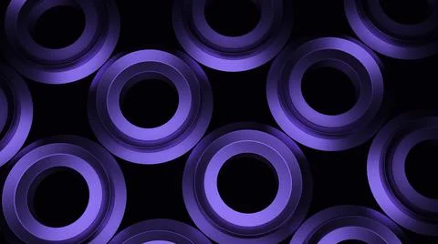3D rings with hypnotic effect. Design. 3D nuts pulsing and hypnotizing on black Stock Illustration