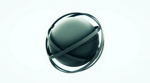 3d rings with sphere abstract animation Stock Footage 68565238