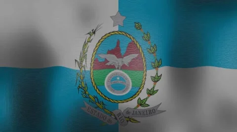 3D Rio de Janeiro  Waving Flag 1080 HD Stock Footage 41270341