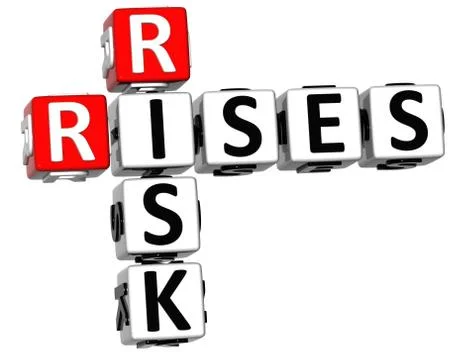 3d rises risk crossword Illustrazione stock
