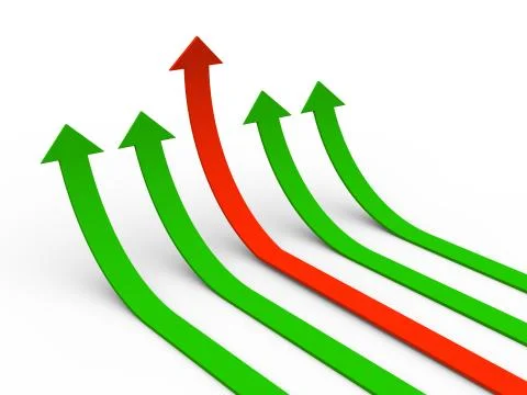 3d rising arrows Stock Illustration