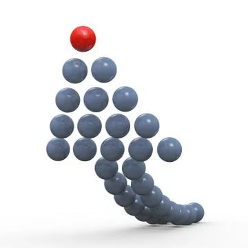 3d rising balls arrow Stock Illustration