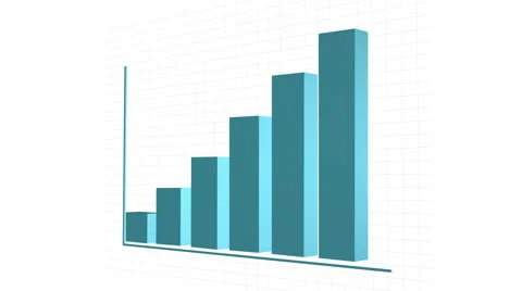 3D Rising Graphs, Charts. Alpha Included 스톡 동영상 44423909