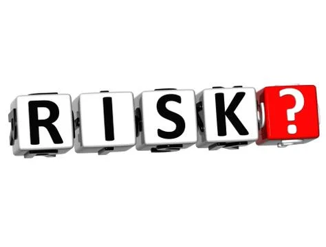 3d risk block text  on white Illustrazione stock