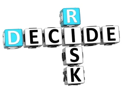 3d risk decide crossword Stock Illustration