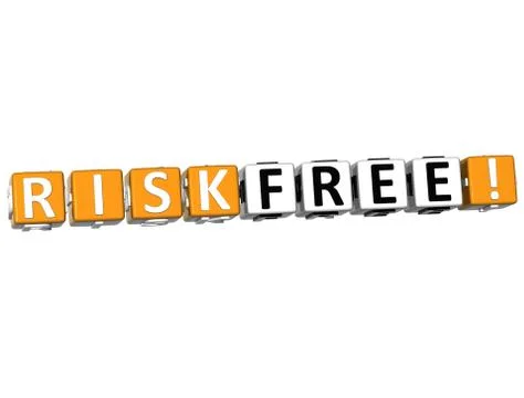 3d risk free block text  on white Illustrazione stock