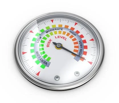 3d risk meter guage Stock Illustration