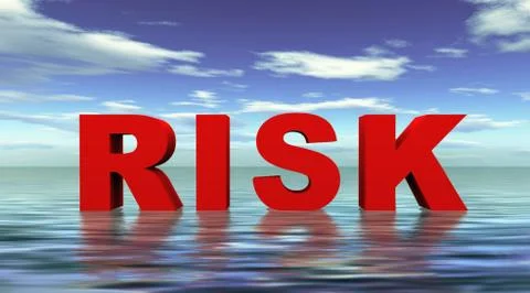 3d risk on water Stock Illustration