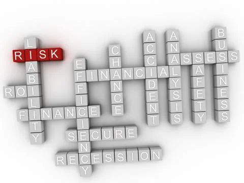 3d Risk word cloud concept Ilustração Stock