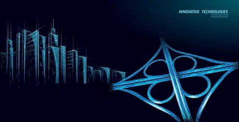 3D road junction transport system, intersection of two roads. Expressway cross Stock Illustration