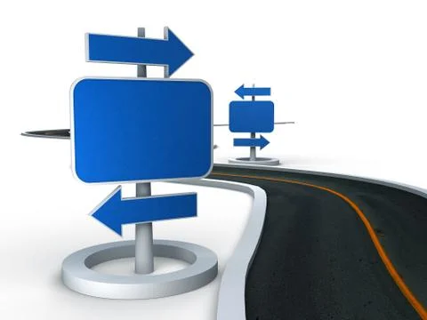 3d road signs Stock-Illustration