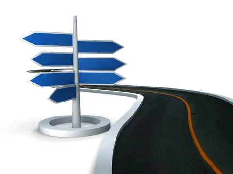 3d road signs Illustrazione stock