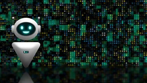 3d Robot chatbot, AI Technology and engineering concept Illustrazione stock