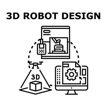 3d robot design and printing automation concept イラスト素材
