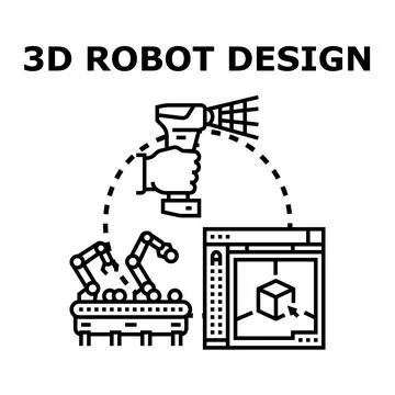 3d robot design engineering development process Stock Illustration
