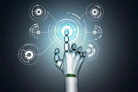 3d robot hand in virtual reality Stock Illustration