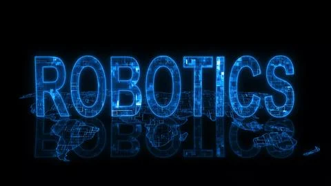 3d robotics text technology earth map glow Stock Photos