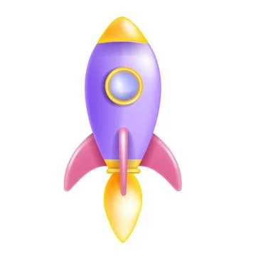 3D rocket icon, career boost concept, vector business creative startup launch Illustrazione stock