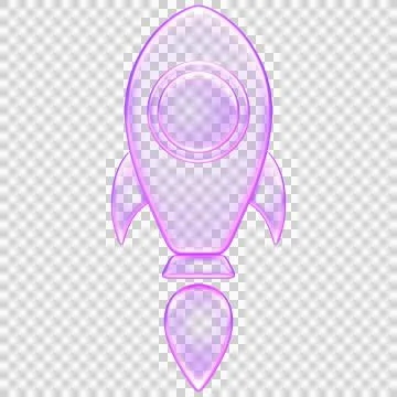 3D rocket icon in transparent glassmorphism style, representing startup lau.. Stock Illustration