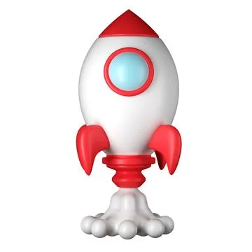 A 3D Rocket Illustration isolated on a white background Stock Illustration