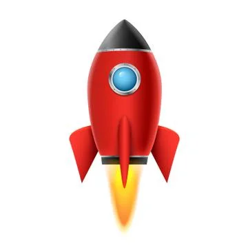 3d rocket space ship launch background. Realistic rocketship spaceship vector Stock Illustration
