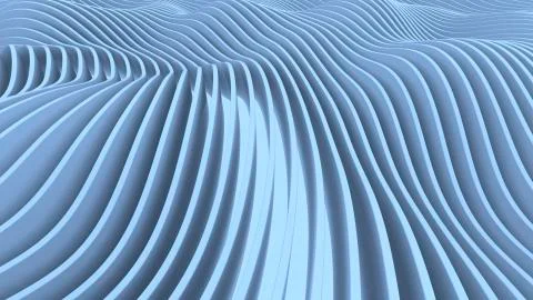 3D Rolling Blue Wave Lines Illustrazione stock
