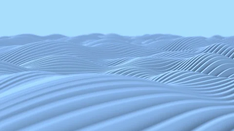 3D Rolling Sea of Blue Lines Stock Footage