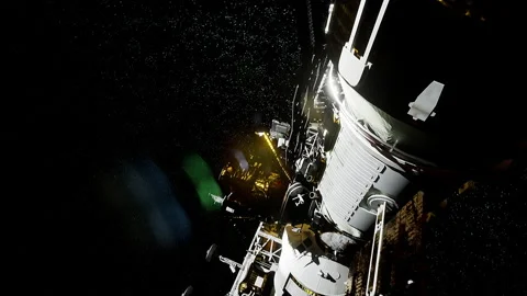 3D Rolling Space station Stock Footage 240081151