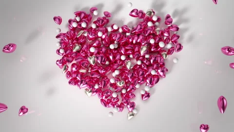 3D Romantic Hearths Background Video stock 231612815
