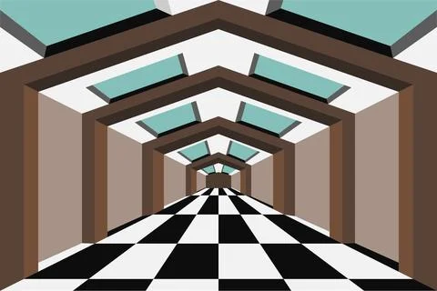 3d room illustration vector design. optical illusion illustration Stock Illustration