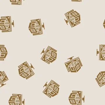 3d room modeling interior designer glyph seamless pattern Stock Illustration