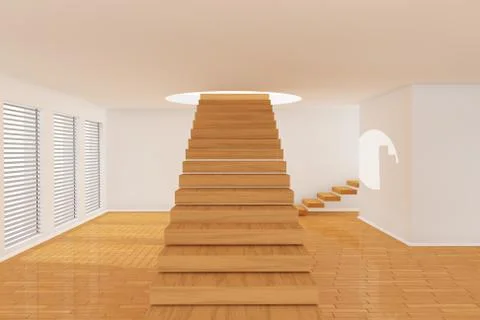 3d room with stairs Illustration