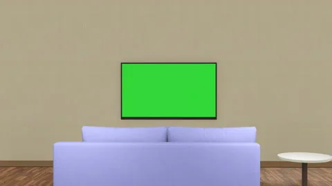 3d room TV and sofa Vidéo 150475722