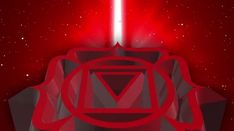3D root chakra symbol with light background Video stock 146936837