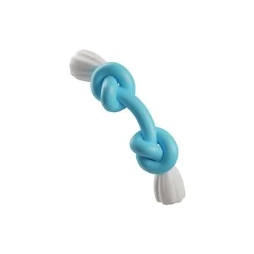 3D rope pet toy vector icon, blue cord with nodules, dogs or cats cute knot toy Stock Illustration