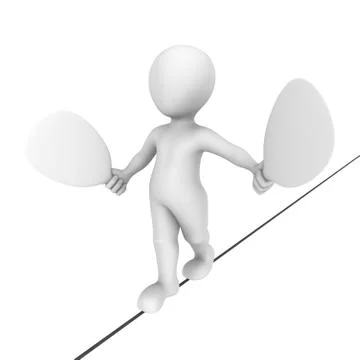 3d rope walker. Risk concept. 3d illustration. Stock Illustration