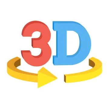 3D rotate button sign icon. Vector. 스톡 일러스트