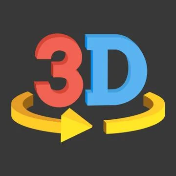 3D rotate button sign icon. Vector. Stock Illustration
