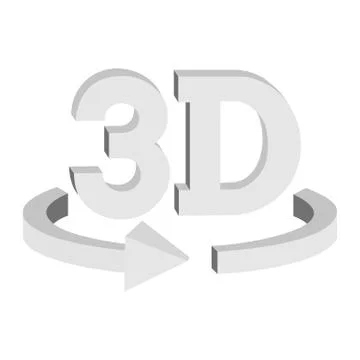 3D rotate button sign icon. Vector. Illustrazione stock